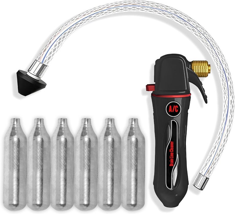 BRODYS Drain Device - AC Drain Line Cleaner Device, with a flexible hose to Clear all HVAC Clogs, (Comes with 6 Unthreaded CO2 Cartridges, AC Cleaner Blaster Opener Kit - Image 5